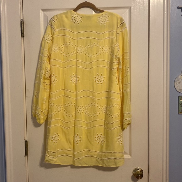 Winter getaway 2024. Lemon drop! Embellished Lace Tunic Dress by Boston Proper. - Picture 3 of 6